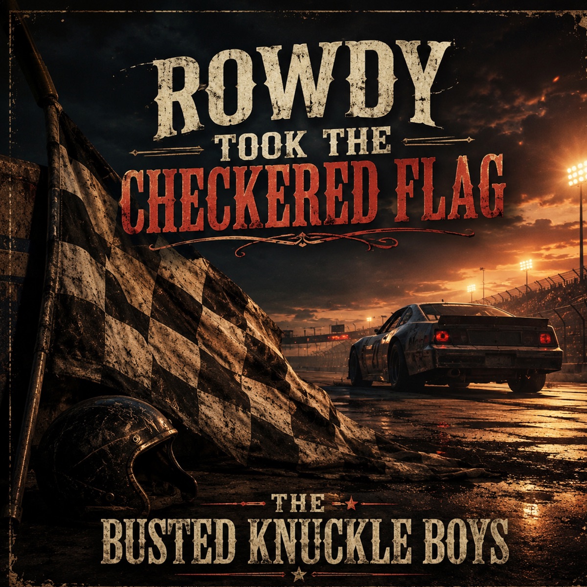 Rowdy Took the Checkered Flag single cover by The Busted Knuckle Boys